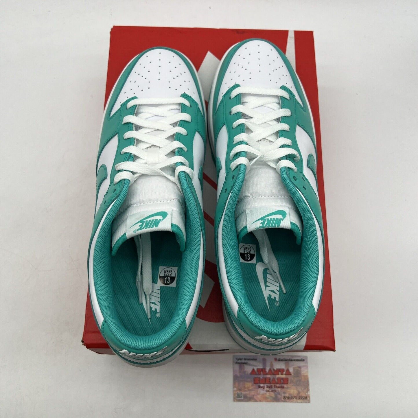 Size 13 - Nike Dunk Low Clear Jade White Leather Aqua (DV0833-101)