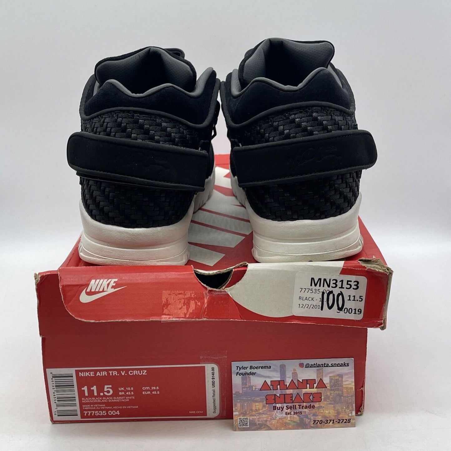 Size 11.5 - Nike Air Trainer Cruz Black Suede White (777535-004)