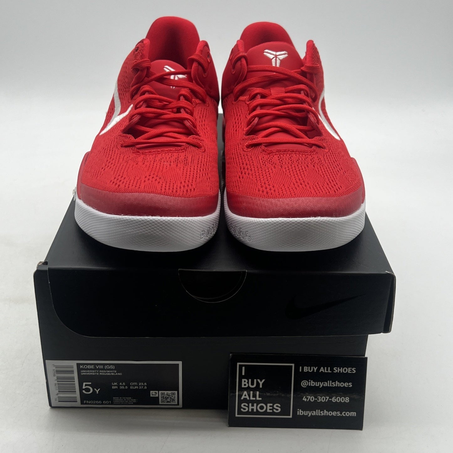 Size 5Y - Nike Kobe 8 University Red Basketball Sneakers (FN0266-601)