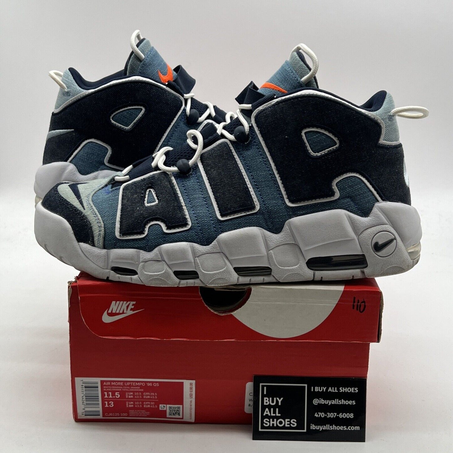 Size 11.5 - Nike Air More Uptempo 96 Denim (CJ6125-100)