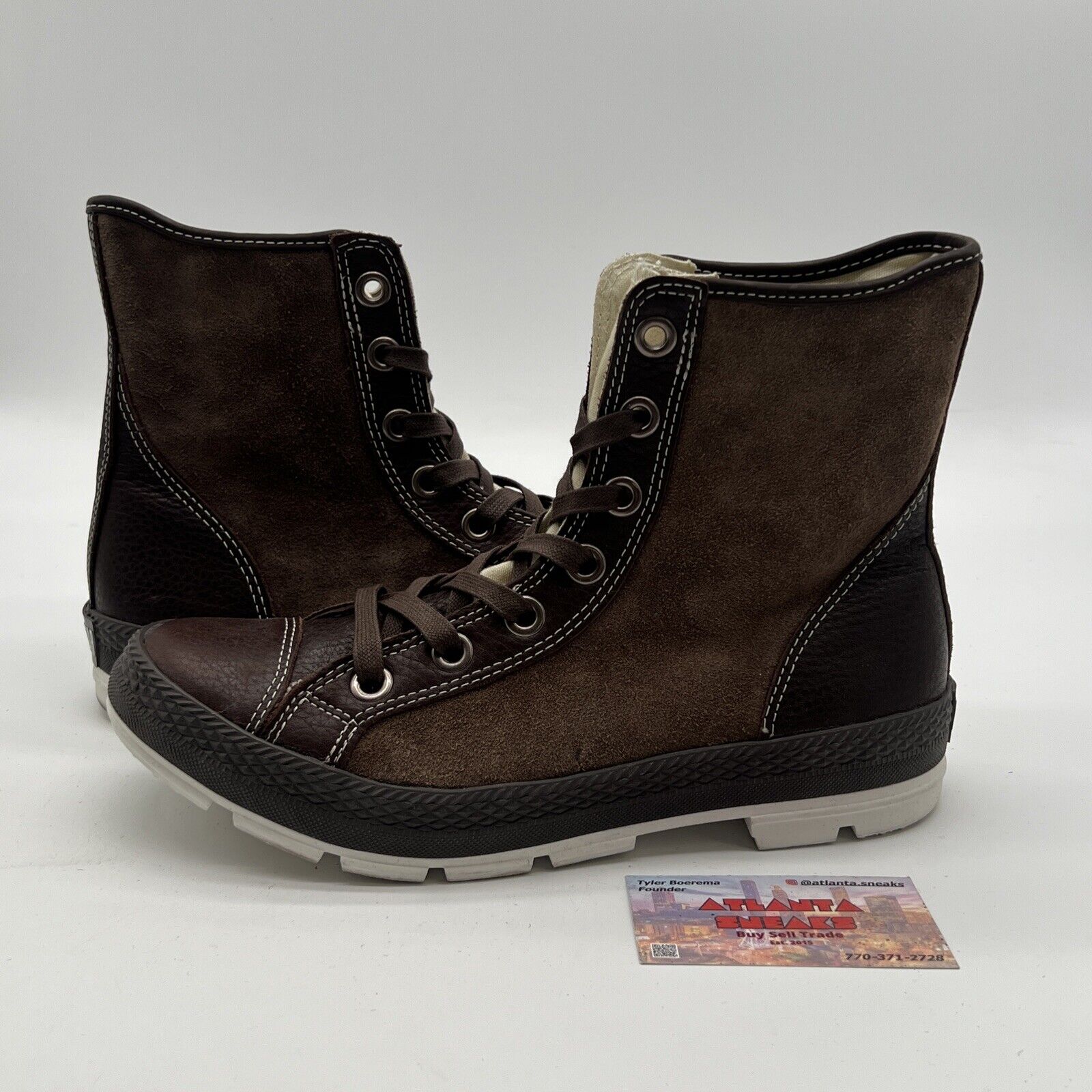 Size 8.5 - CONVERSE CHUCK TAYLOR HI TOP OUTSIDER BOOTS Brown