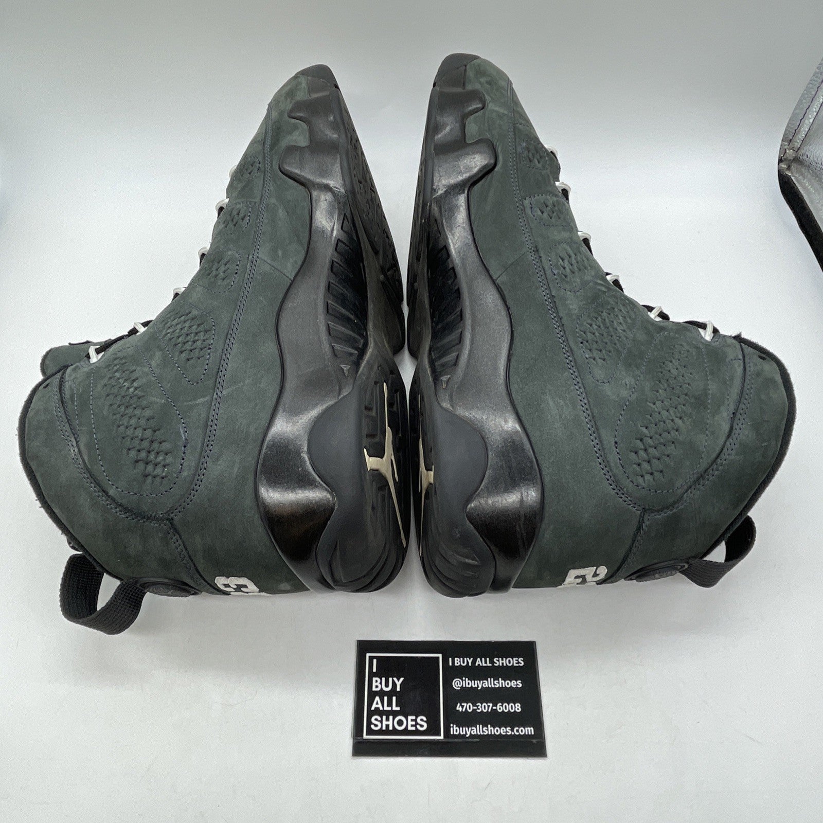 Size 14 - Air Jordan 9 Retro Anthracite Black White suede Leather (302370-013)