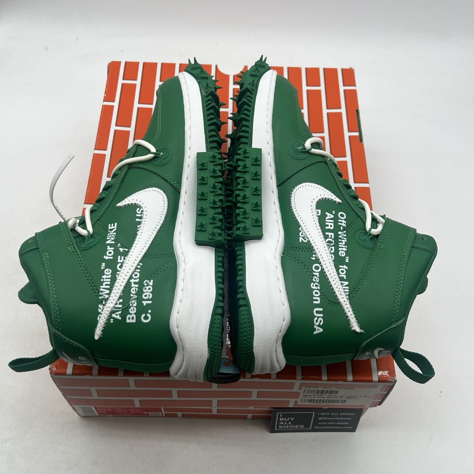 Size 10.5 - Off-White x Nike Air Force 1 SP Leather Mid Pine Green (DR0500-300)