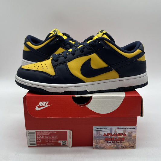 Size 10.5 - Nike Dunk Low Michigan 2021 Blue Yellow White Leather FB Champs Wolv