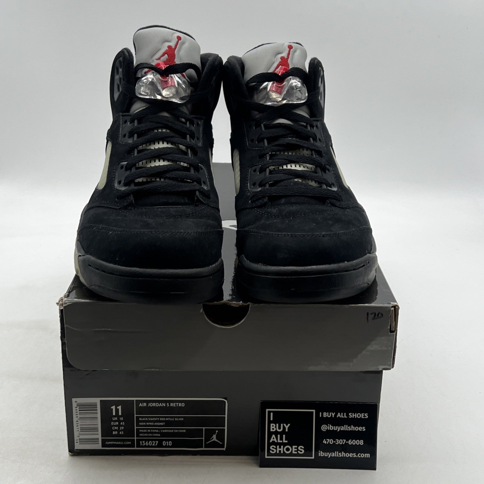 Size 11 - Air Jordan 5 Retro 2011 Black Metallic (136027-010)