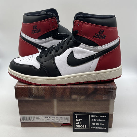 Size 9.5 - Air Jordan 1 Retro OG High Black Toe Reimagined Leather (DZ5485-106)
