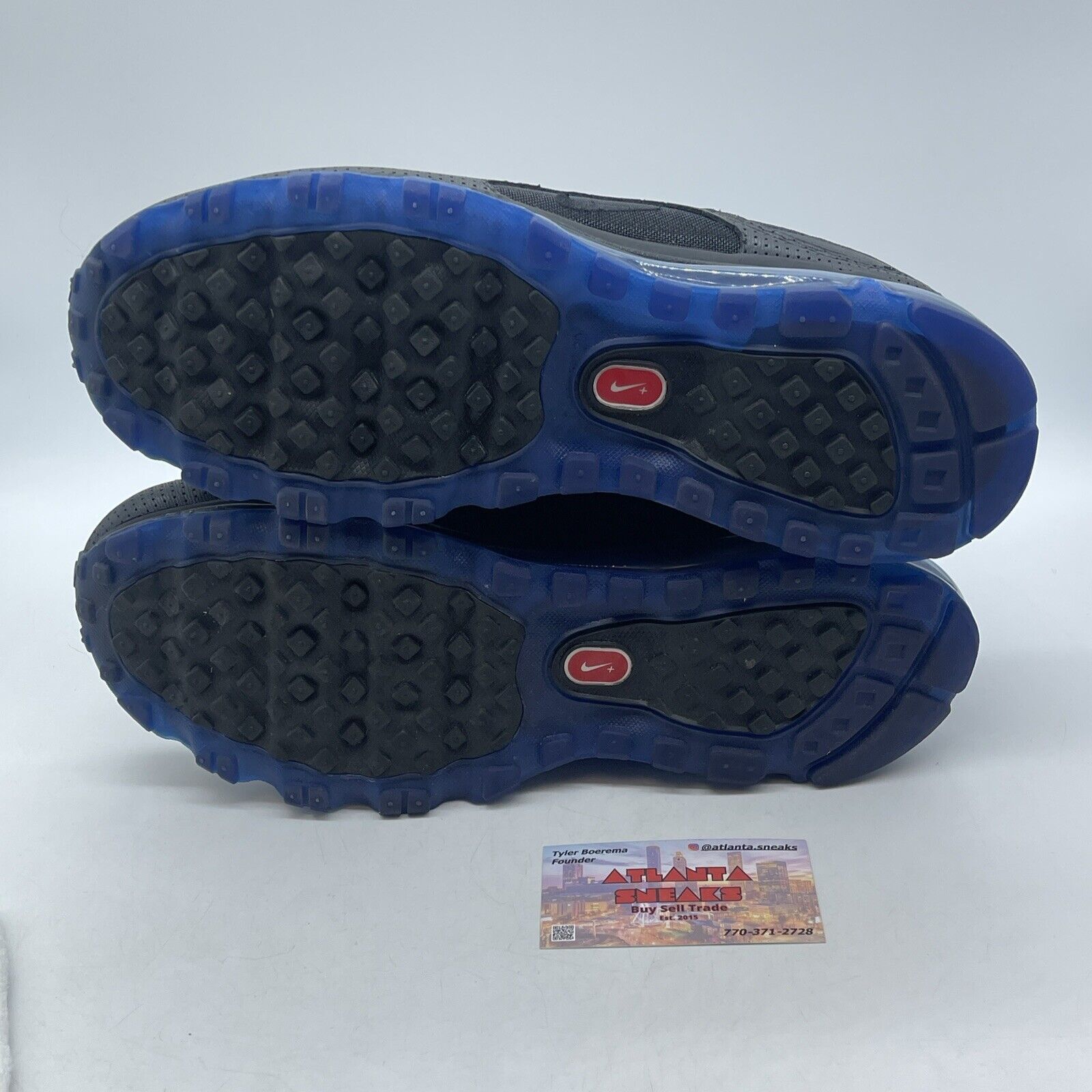 Size 11 - Nike Air Max 24-7 Black Blue Suede Leather (397252-003)