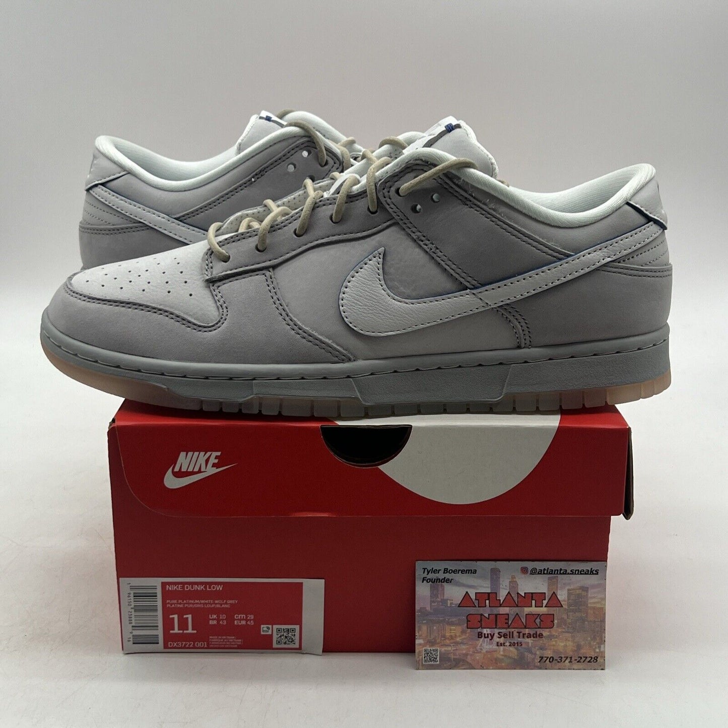 Size 11 - Nike Dunk Low Wolf Grey Pure Platinum Suede (DX3722-001)