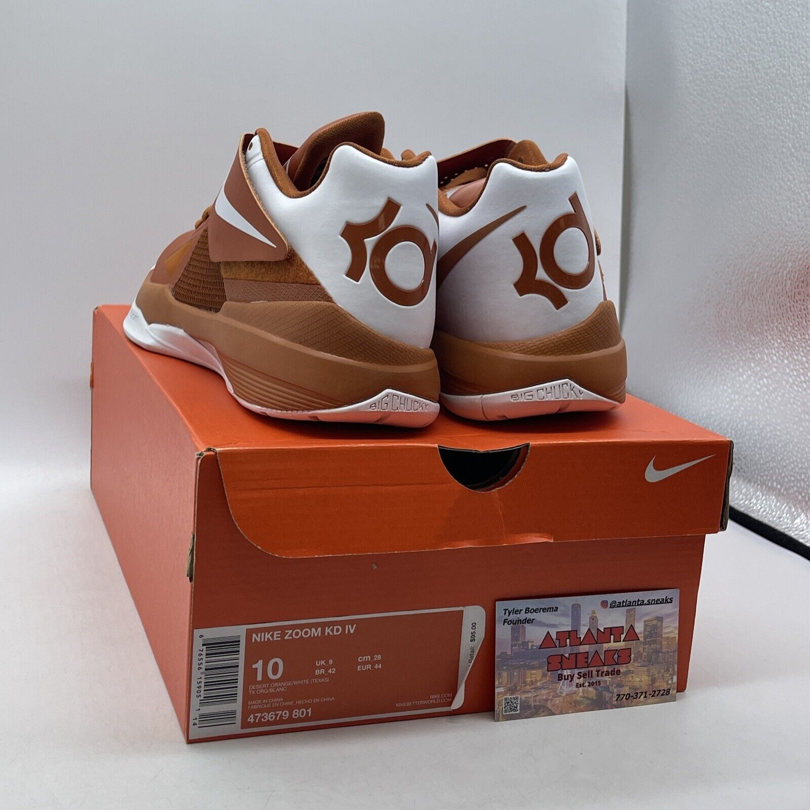 Size 10 - Nike Zoom KD 4 Texas Brown White Leather (473679-801)