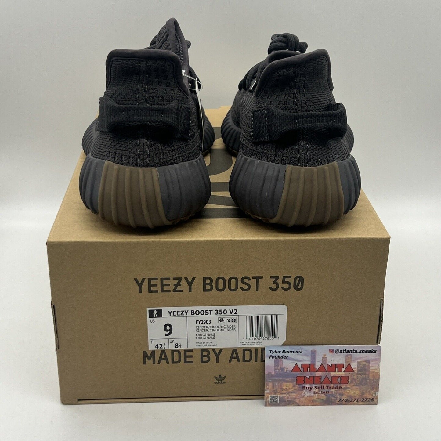 Size 9 - adidas Yeezy Boost 350 V2 Low Cinder Non-Reflective Brand New Og All DS