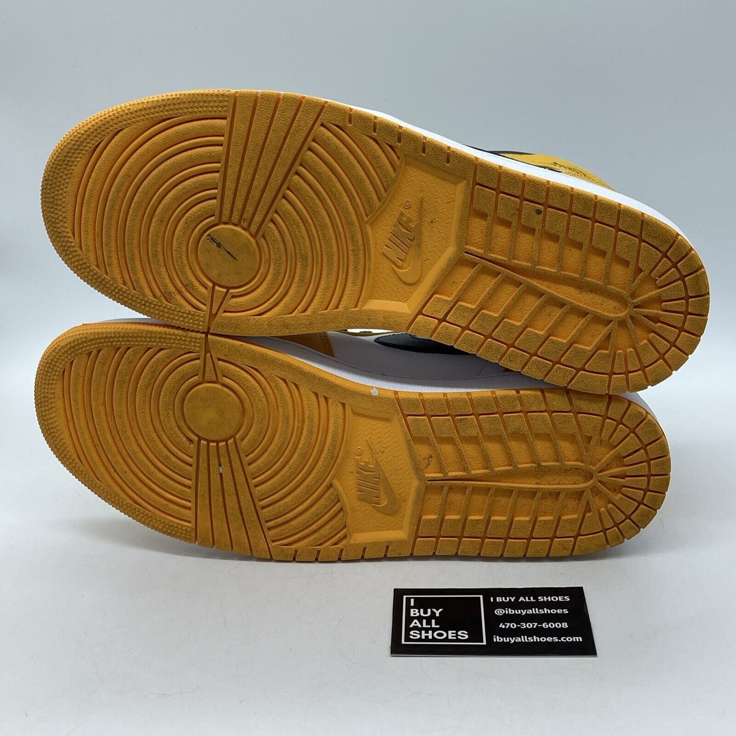 Size 12 - Jordan 1 Mid Taxi 2022 Black Yellow White Leather (554724-701)