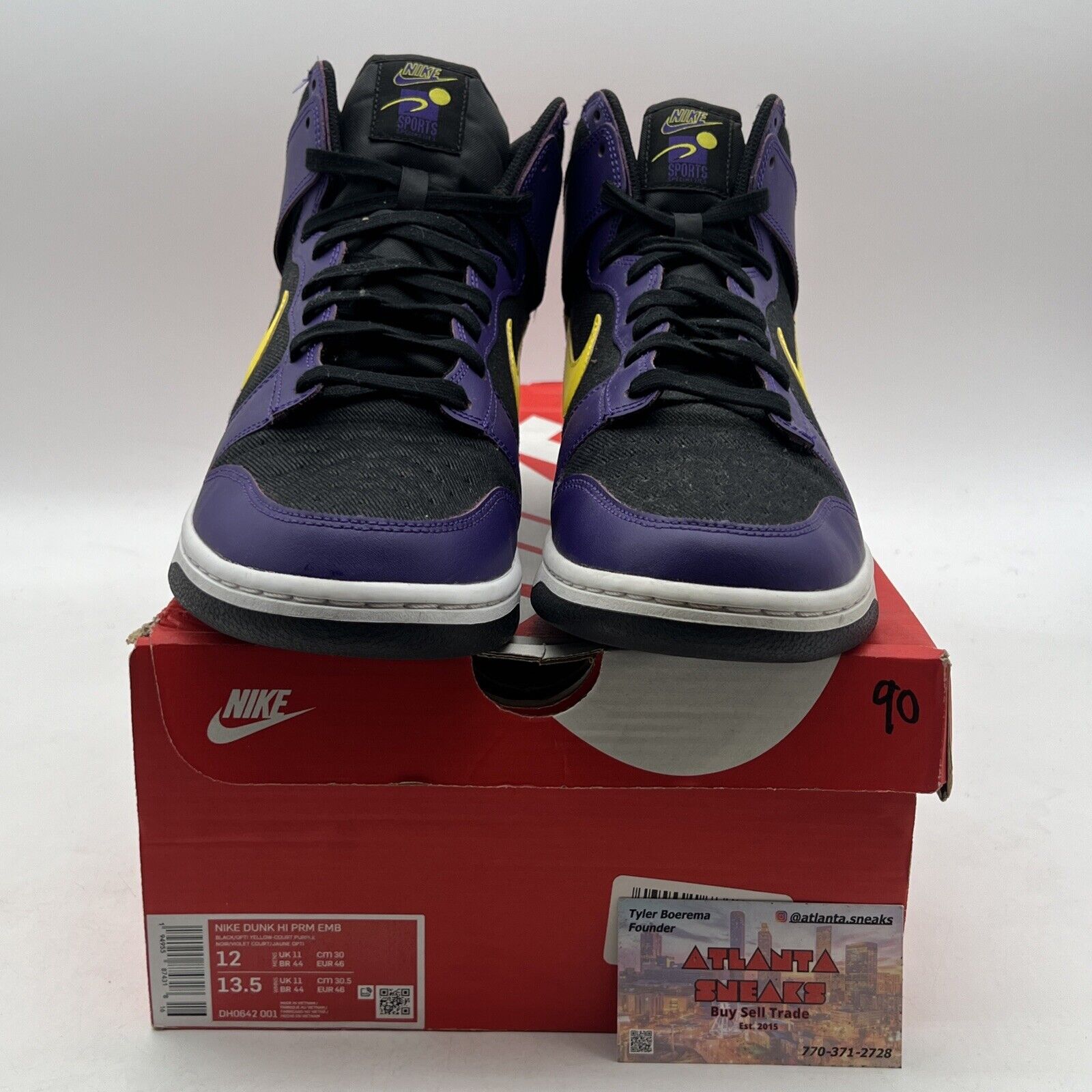 Size 12 - Nike Dunk Premium EMB High Lakers (DH0642-001)