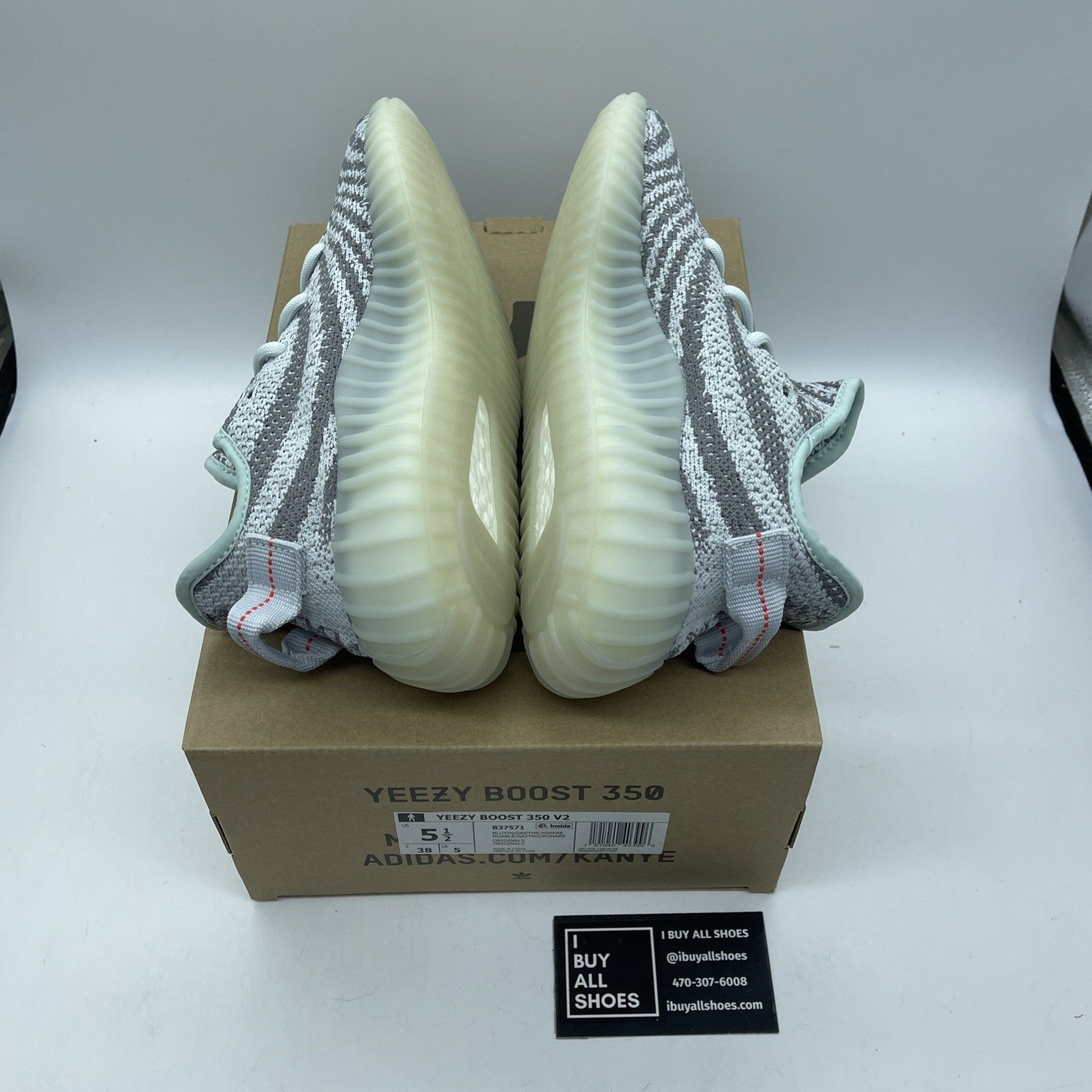 Size 5.5 - adidas Yeezy Boost 350 V2 Low Blue Tint Suede (B37571)