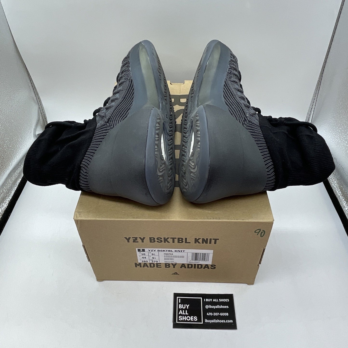 Size 10 - adidas Yeezy Basketball Knit Onyx Black Suede (HQ6762)
