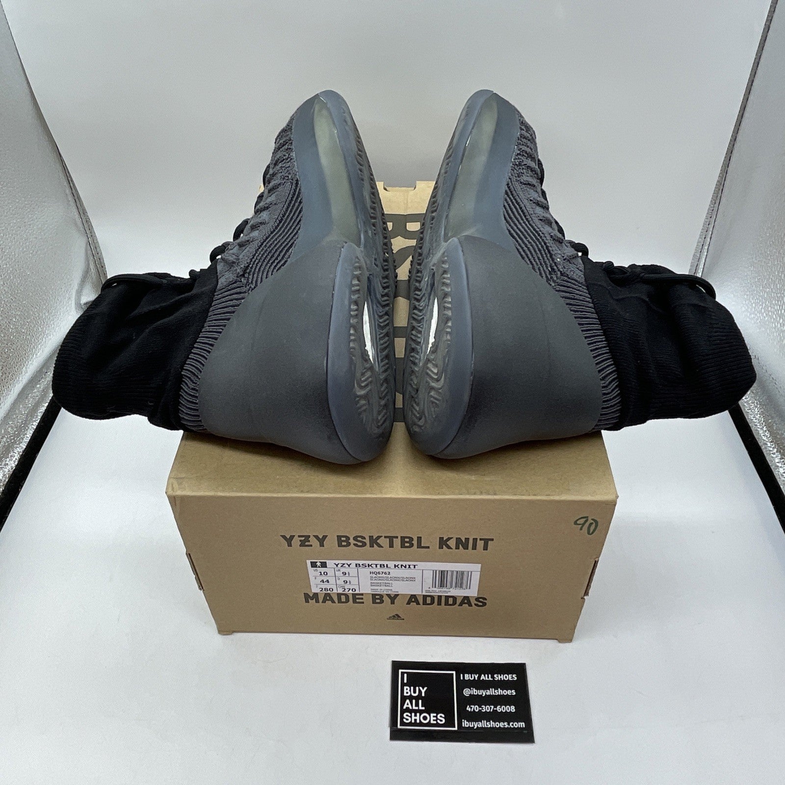 Size 10 - adidas Yeezy Basketball Knit Onyx Black Suede (HQ6762)