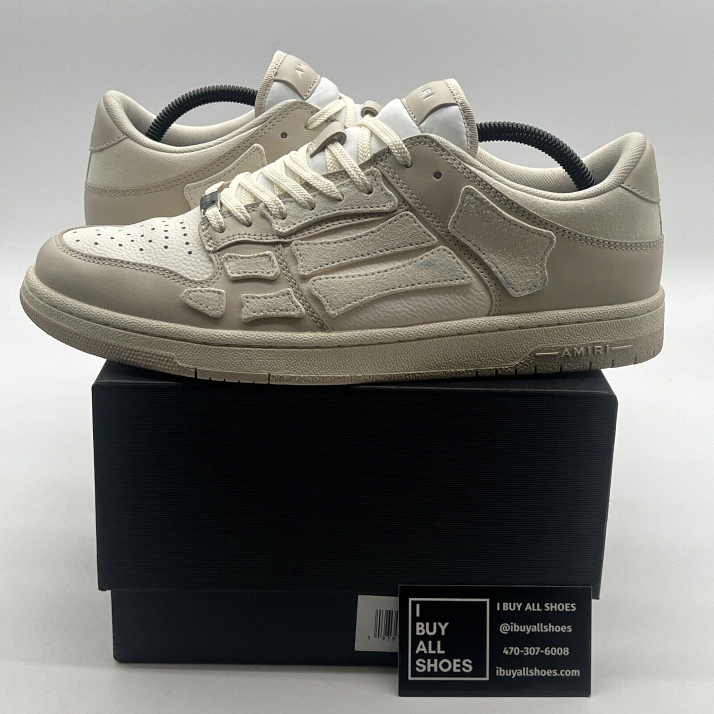 Size 11 - Amiri Skel Top Low Cream Beige And White