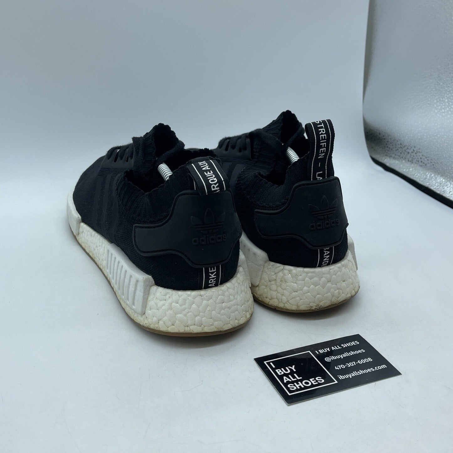 Size 12 - adidas NMD_R1 PK Black Gum White Suede Leather (BY1887)