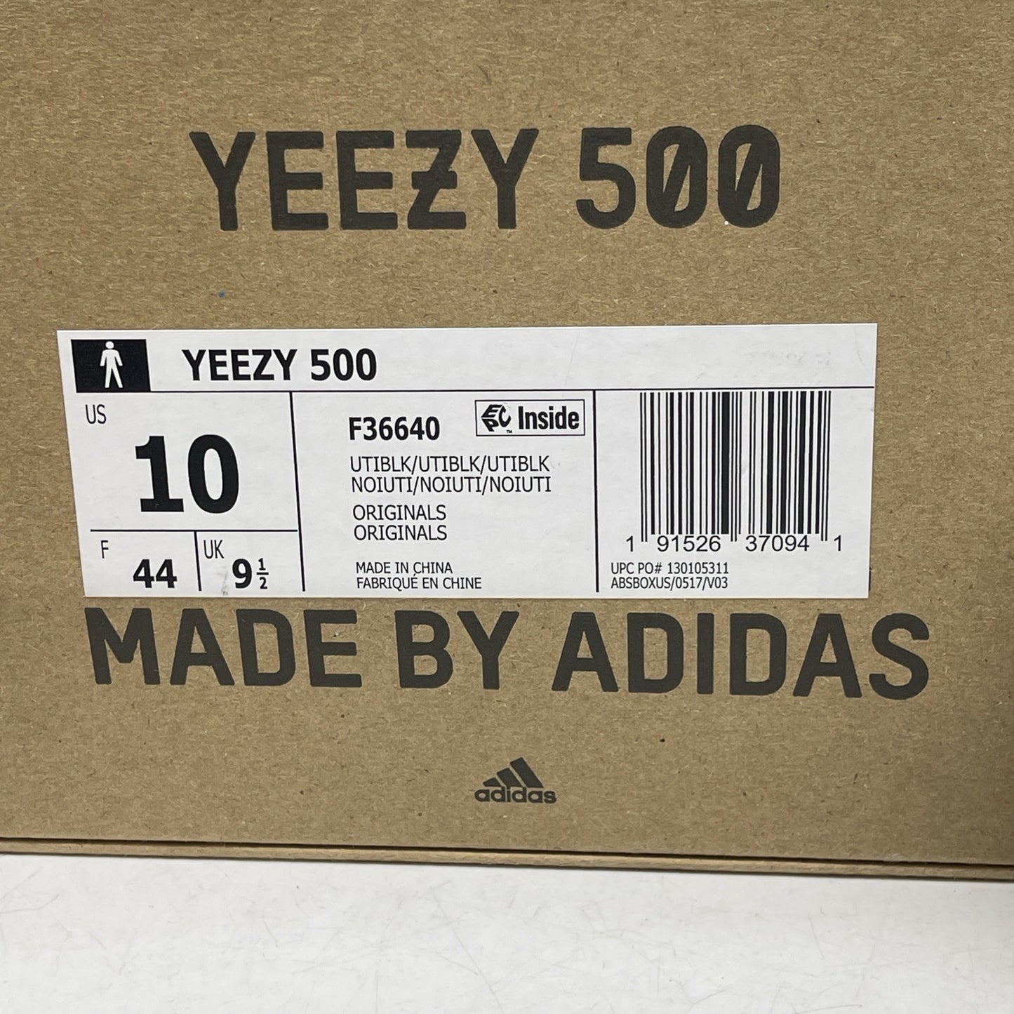 Size 10 - adidas Yeezy 500 Low Utility Black Suede Leather (F36640)