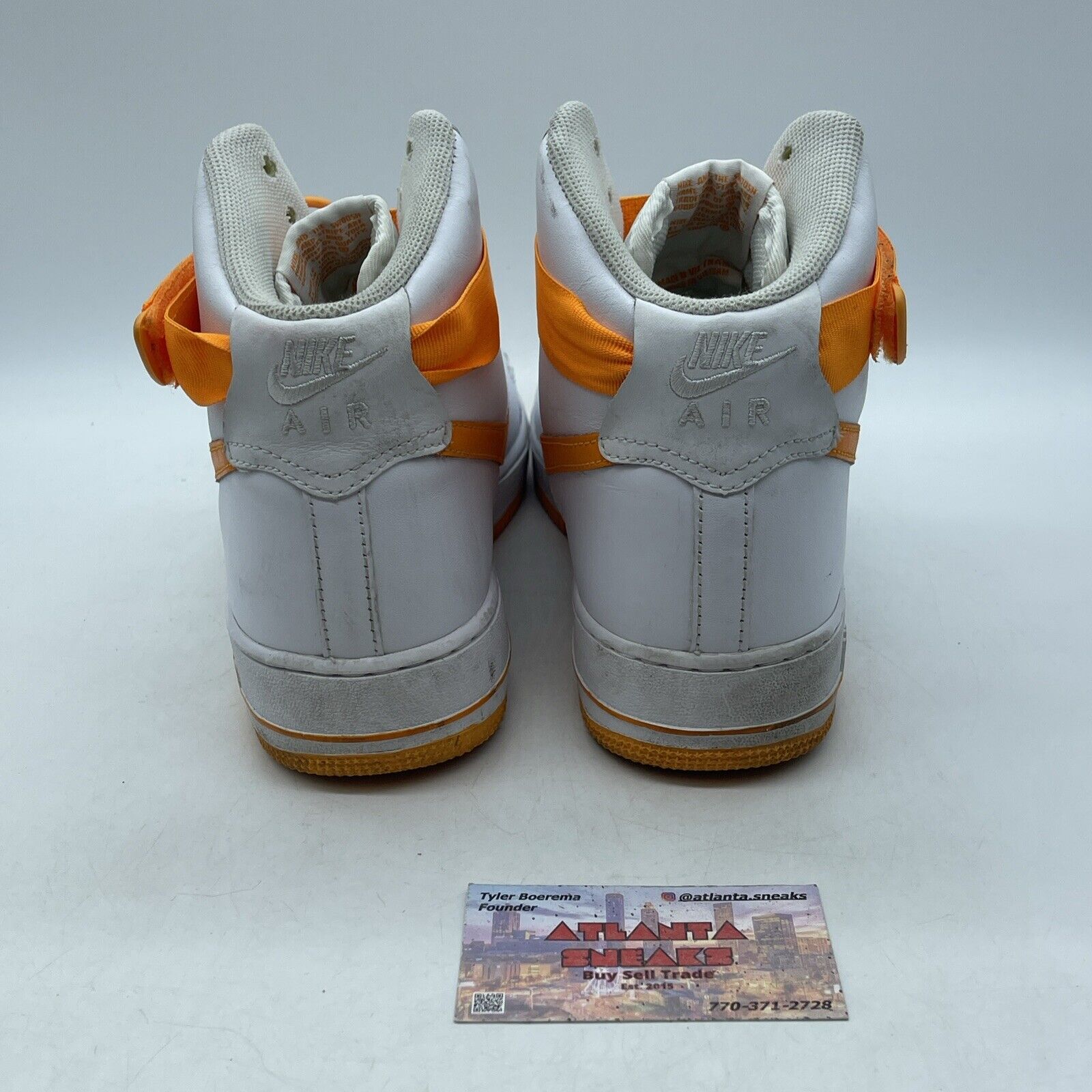 Size 9 - Air Force 1 High White Vivid Orange White Leather (315121-180)