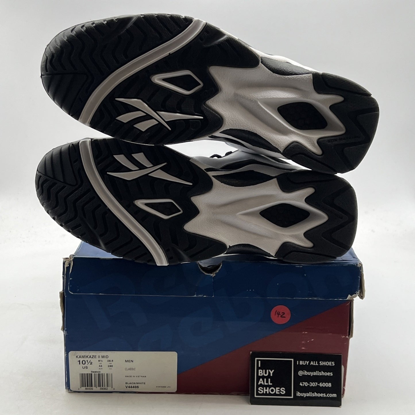 Size 10.5 - Reebok Kamikaze 2 Retro 2013 Black White (V44405)