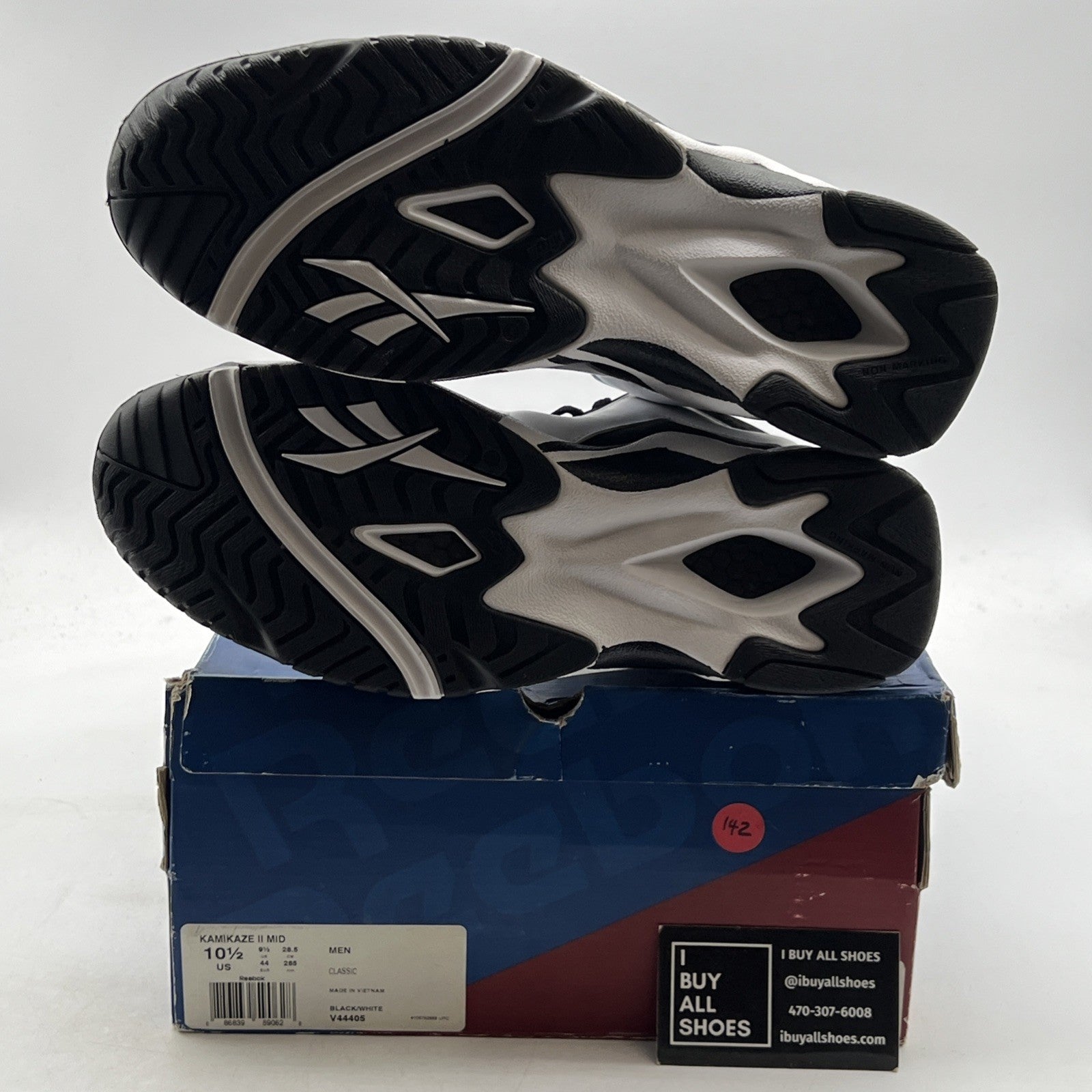 Size 10.5 - Reebok Kamikaze 2 Retro 2013 Black White (V44405)