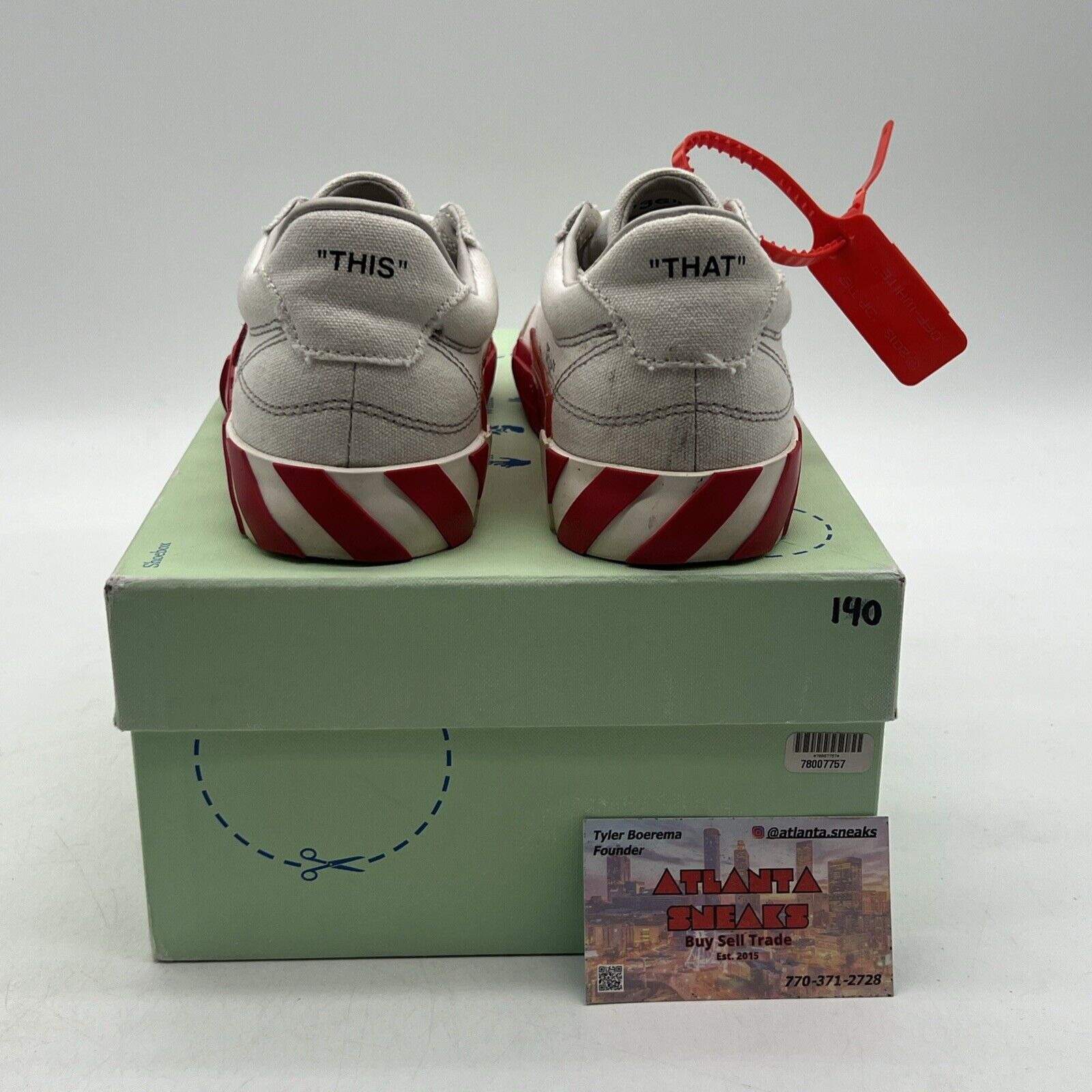 Size 6 - Off-White Vulc Sneaker White Red W (OWIA178R21FAB0010125)