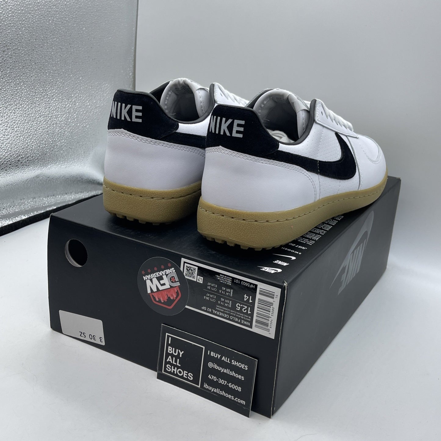 Size 12.5 - Nike Field General 82 SP White Black Gum Suede Leather (HF5603-101)