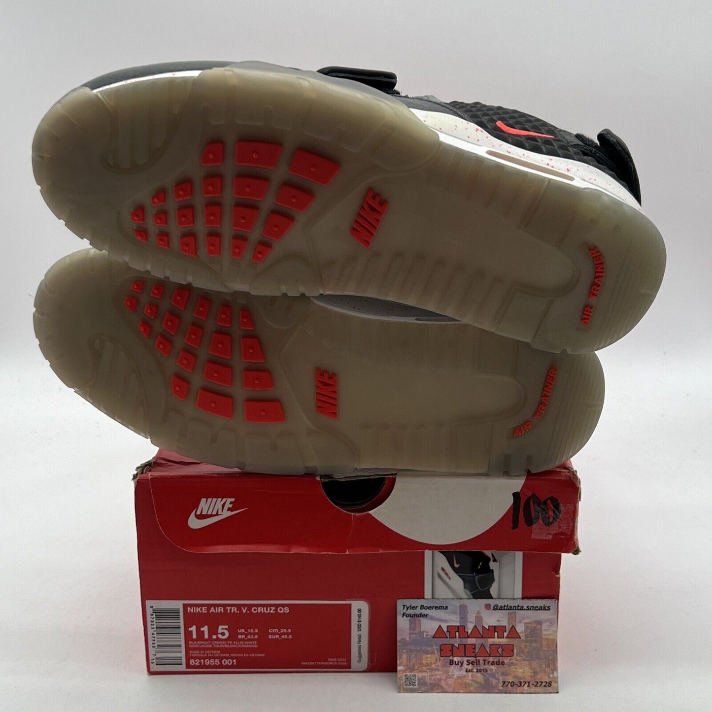 Size 11.5 - Nike Air Trainer Cruz Memory of Mike White Black Orange (821955-001)