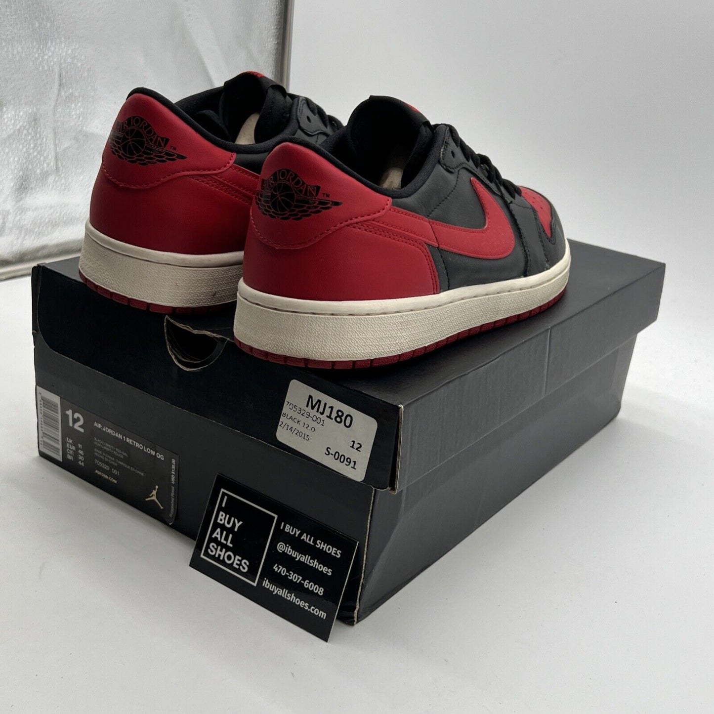 Size 12 - Air Jordan 1 Retro OG Low Bred (705329-001)