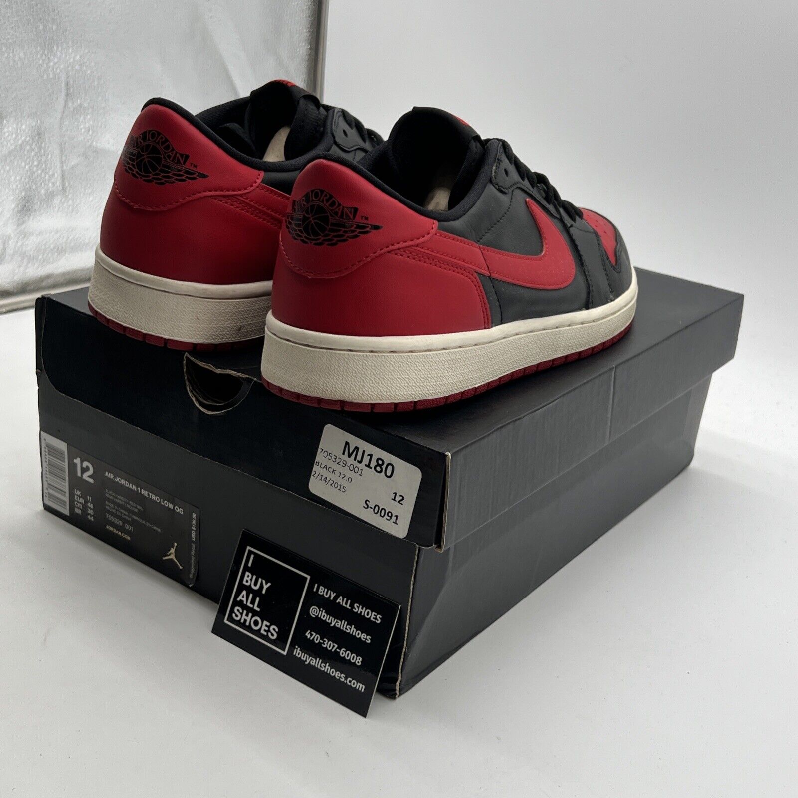 Size 12 - Air Jordan 1 Retro OG Low Bred (705329-001)