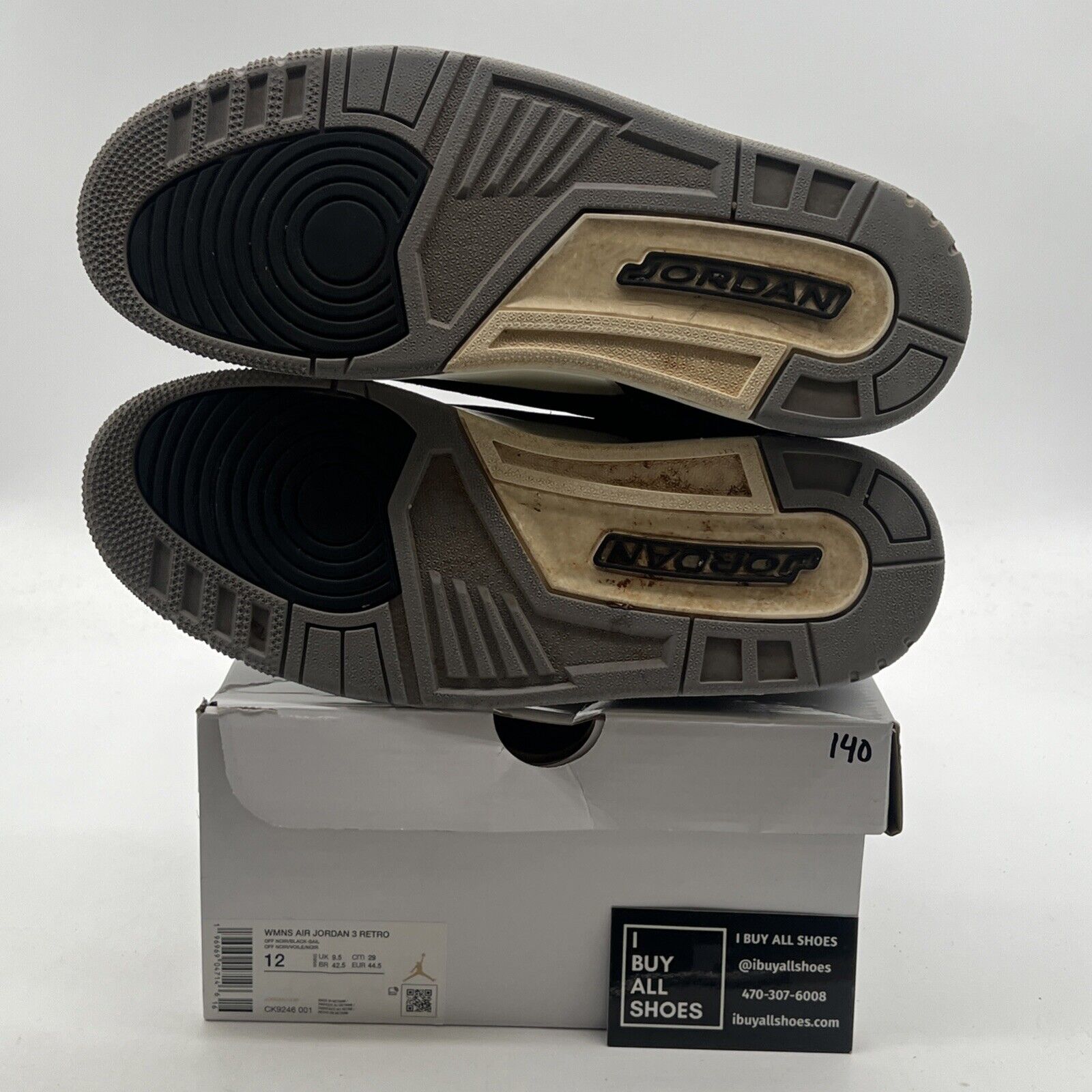 Size 12W - Air Jordan 3 Retro Off Noir W (CK9246-001)