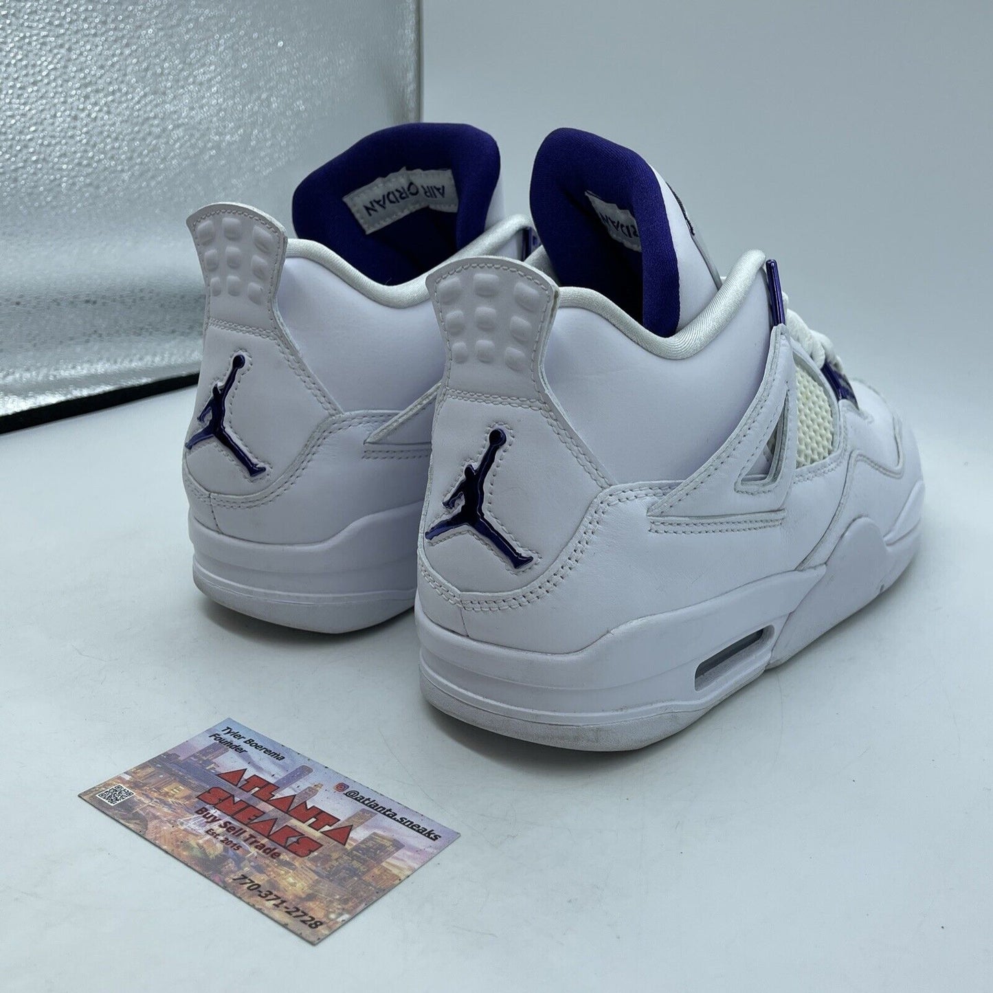 Size 8.5 - Jordan 4 Retro Mid Purple Metallic White Leather (CT8527-115)