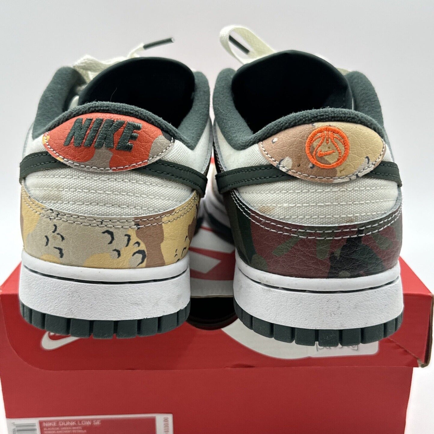 Nike Dunk Low SE Sail Multi Camo Shoes Mens 9.5 DH0957-100 Army Green Desert Og