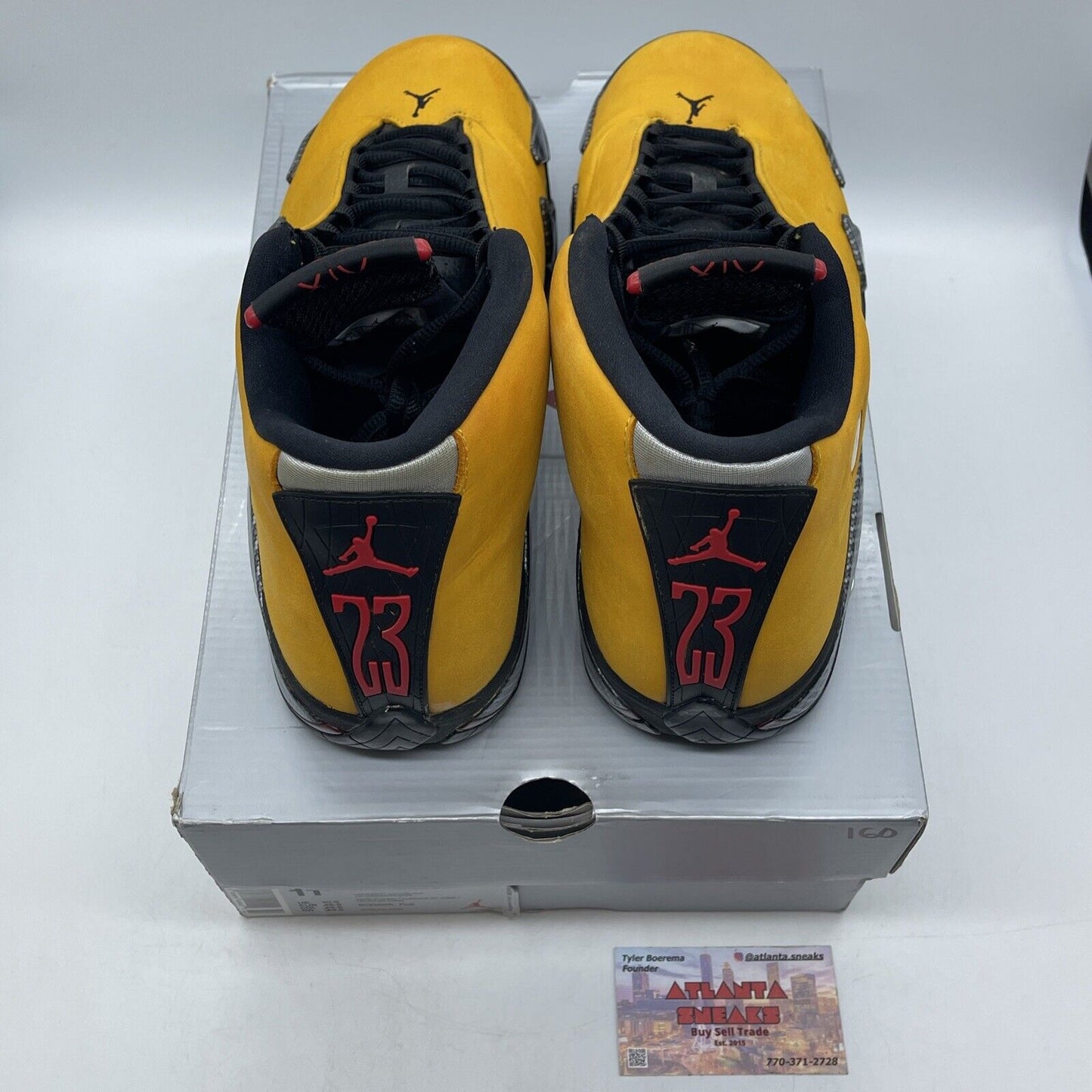 Size 11.5 - Air Jordan 14 Retro Reverse Ferrari Black Yellow Grey (BQ3685-706)