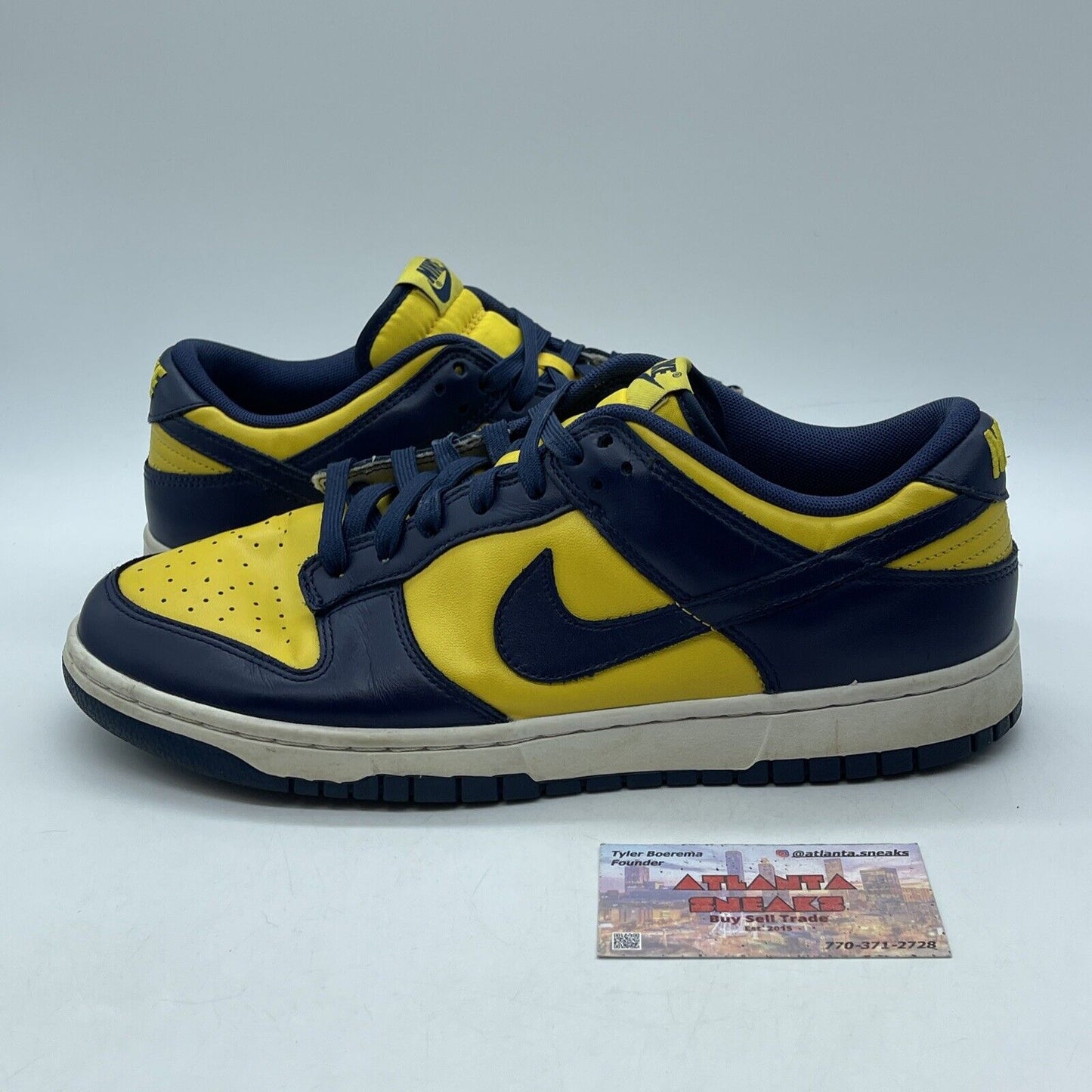 Size 11 - Nike Dunk Low Michigan 2021 Yellow Blue Leather (DD1391-700)