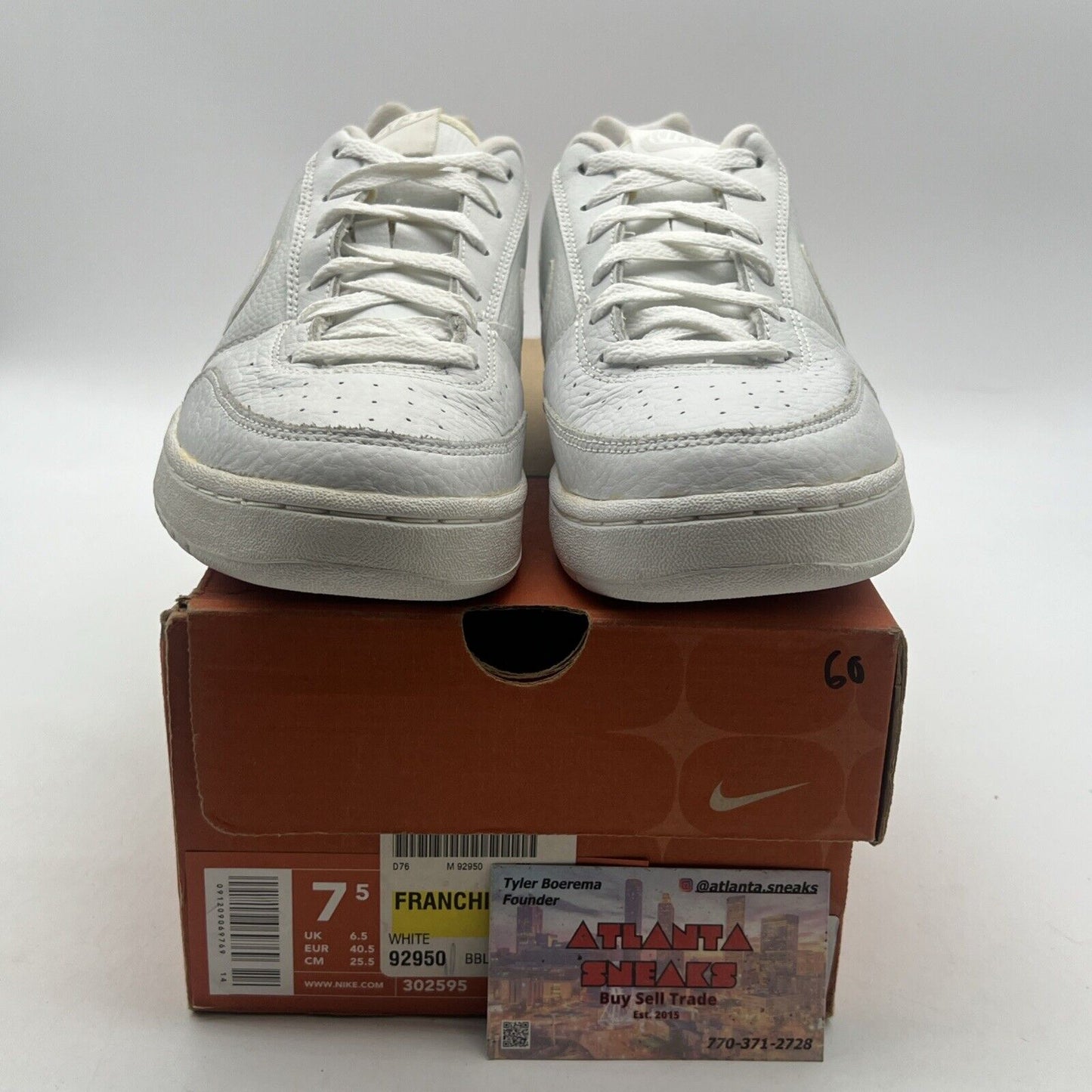 Size 7.5 - Nike Court Vision Low ‘Triple White’ (302595-111)