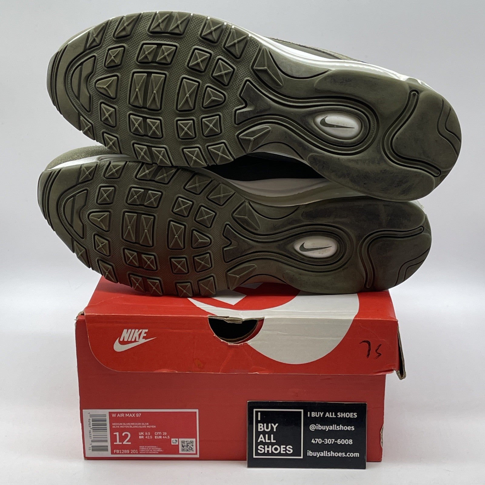 Size 12W - Nike Air Max 97 Medium Olive Suede Leather (FB1289-201)