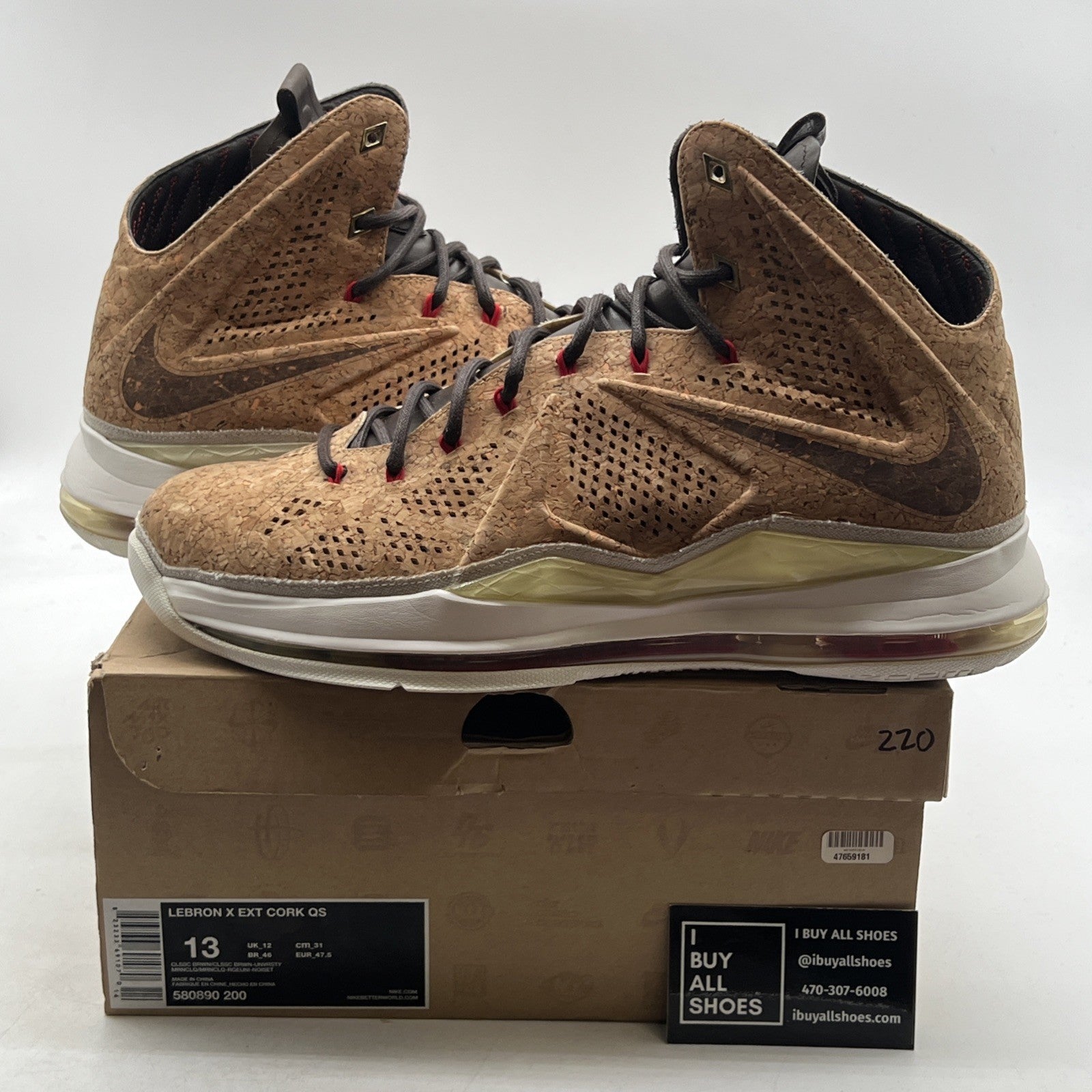 Size 13 - Nike LeBron 10 EXT QS Cork (580890-200)
