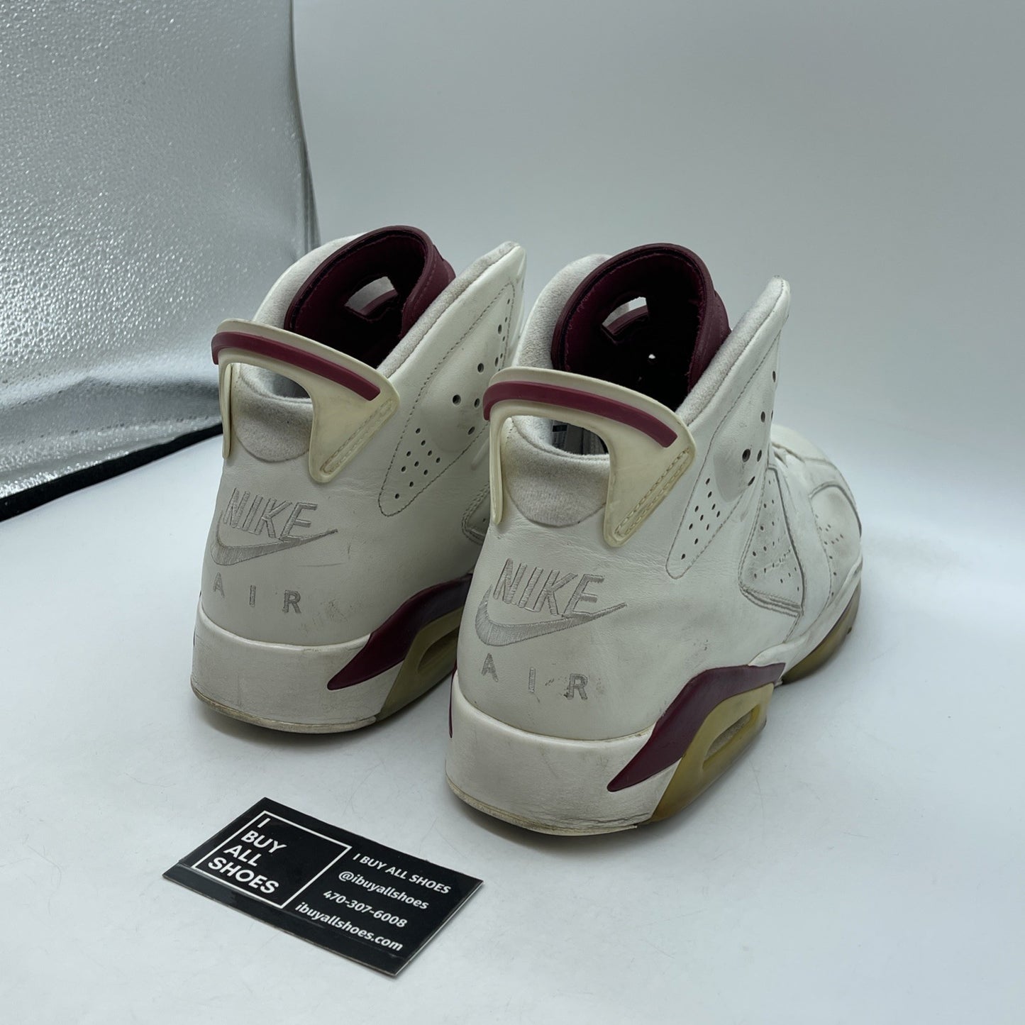 Size 14 - Air Jordan 6 Retro 2015 Maroon White Tan Leather (384664-116)