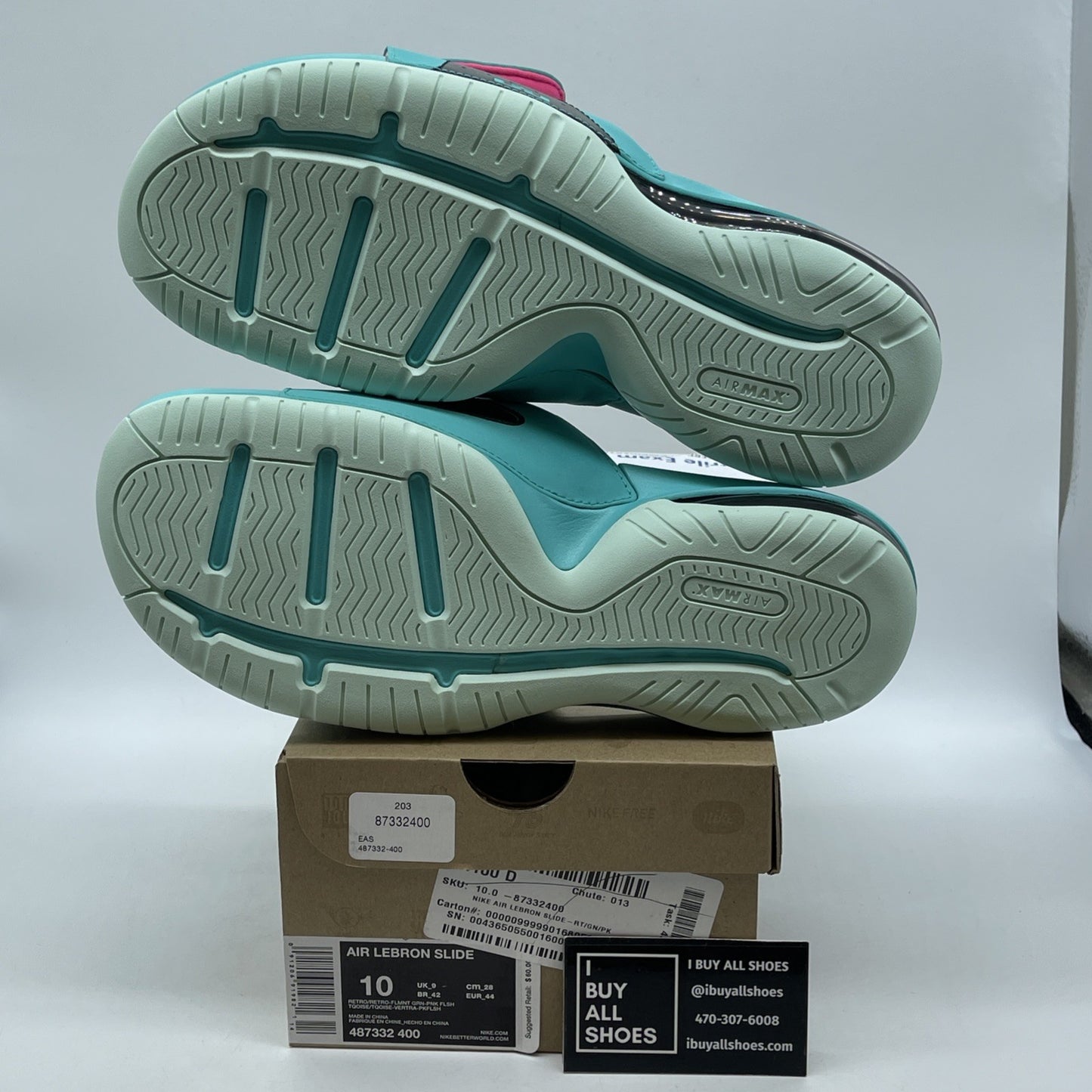 Size 10 - Nike Air LeBron Slide 'South Beach' Suede Leather (487332-400)