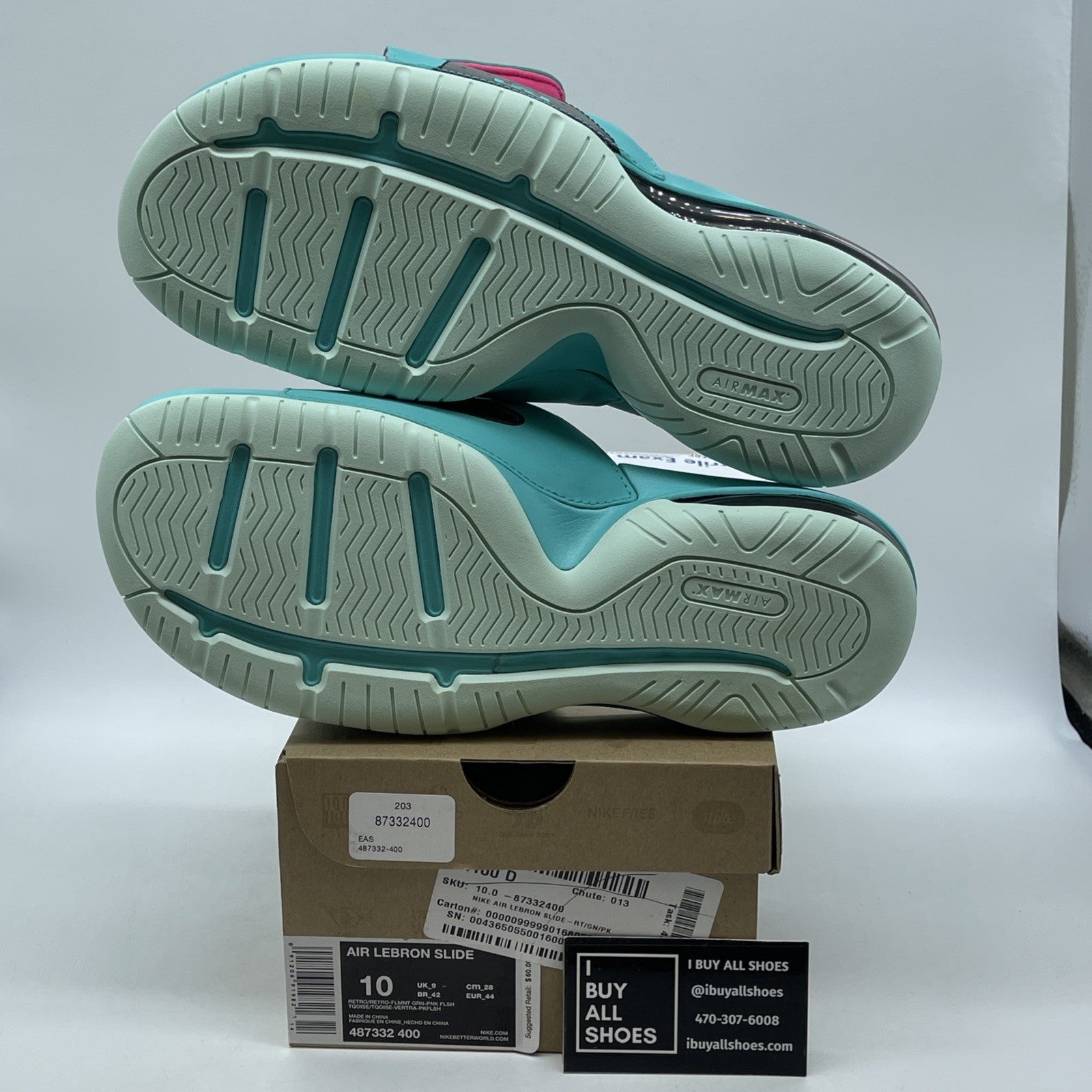 Size 10 - Nike Air LeBron Slide 'South Beach' Suede Leather (487332-400)