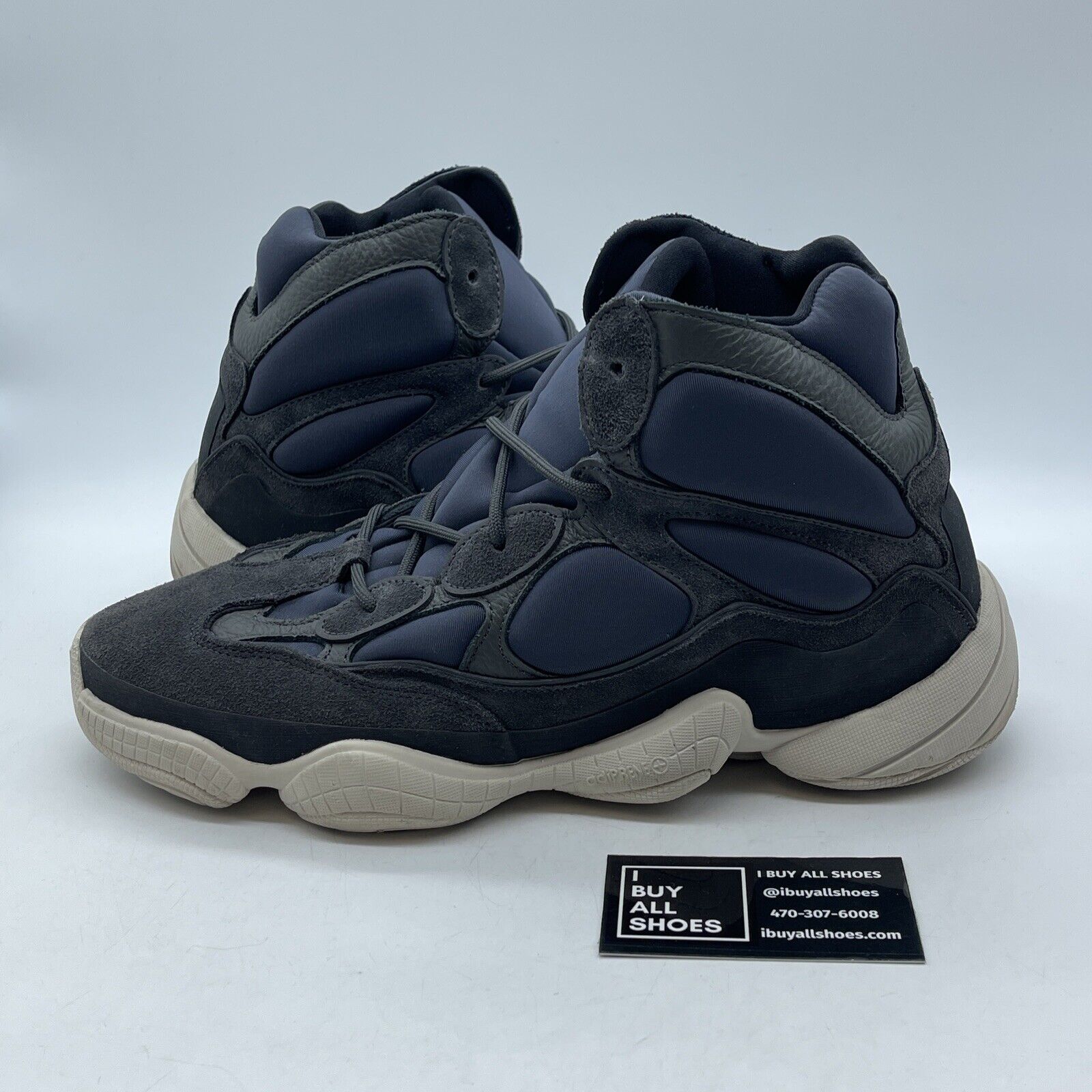 Size 12 - adidas Yeezy 500 High Slate Grey Blue Suede Leather (FW4968)