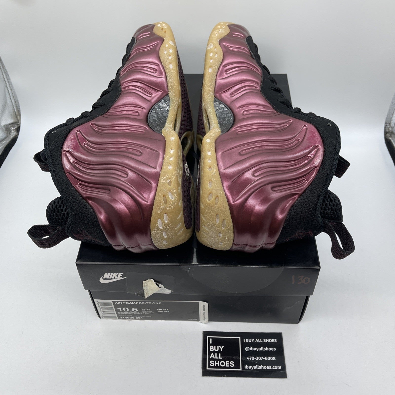 Size 10.5 - Nike Air Foamposite One Night Maroon Black Suede (314996-601)