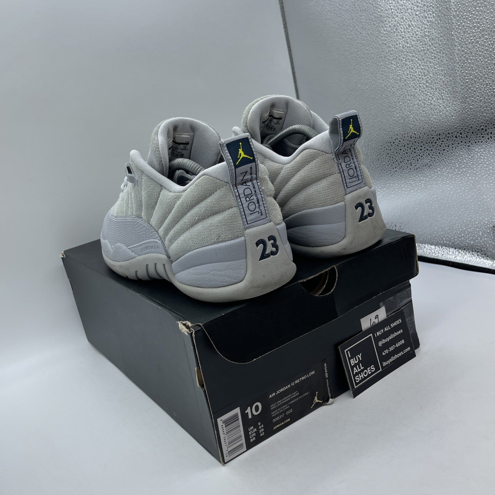 Size 10 - Air Jordan 12 Retro Low Wolf Grey Suede Leather (308317-002)
