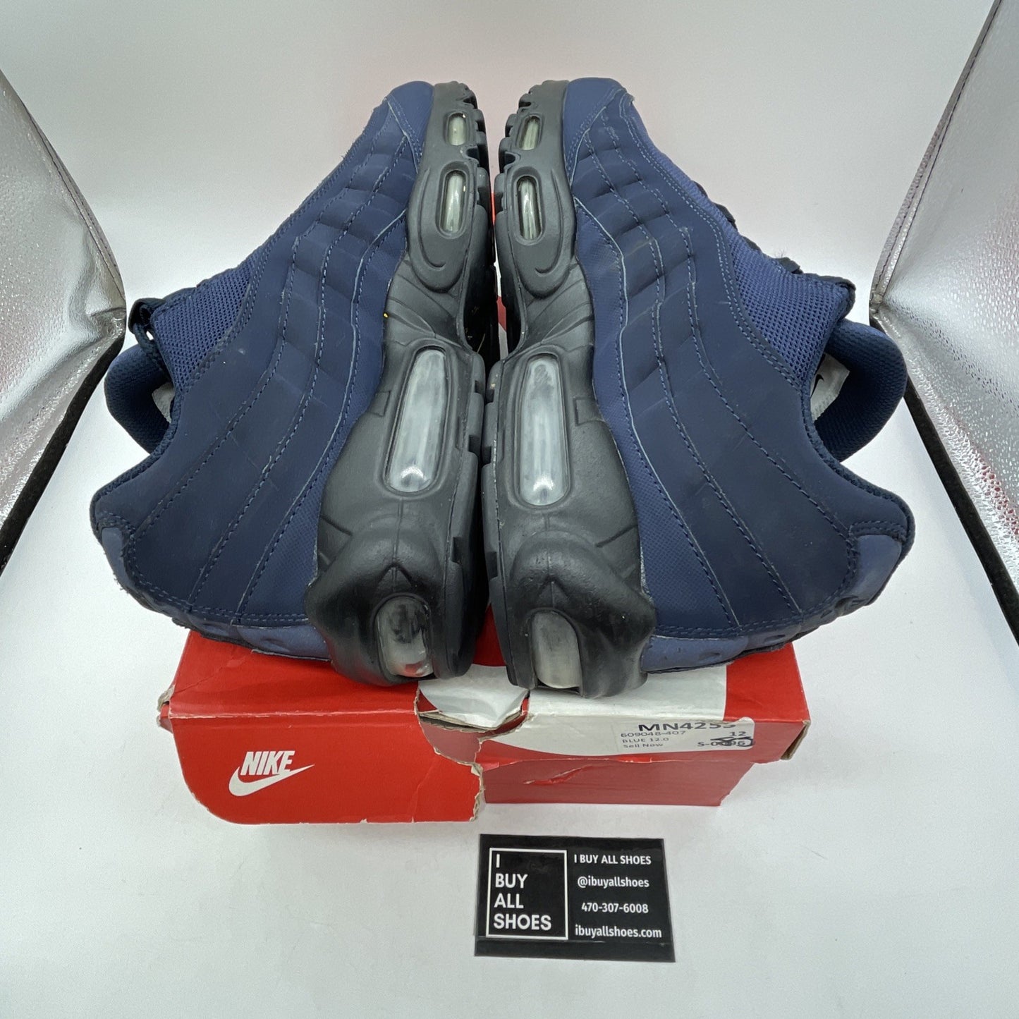 Size 12 - Nike Air Max 95 Obsidian Black Suede Leather (609048-407)