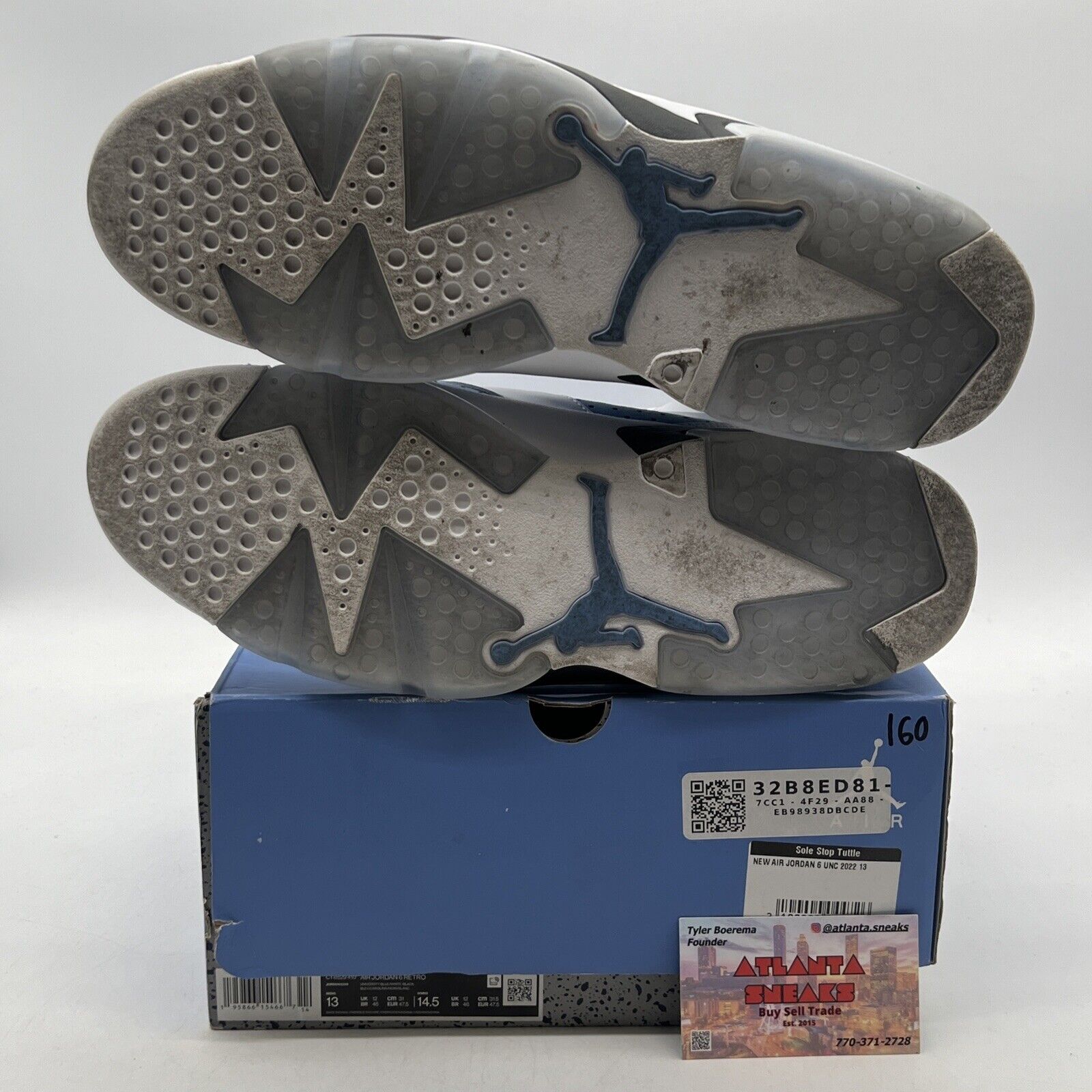 Size 13 - Jordan 6 Retro Mid UNC Home Black White Blue Suede Leather CT8529-410