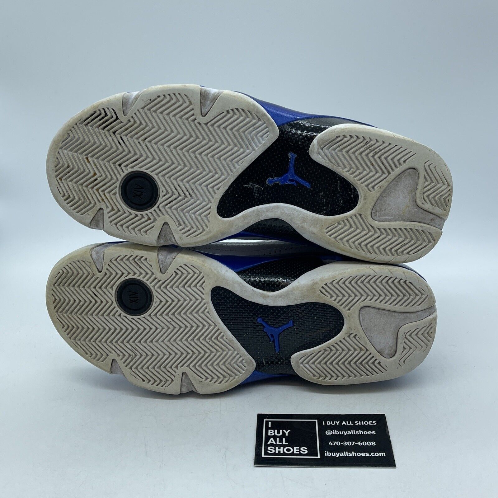 Size 8.5 - Air Jordan 14 Retro Hyper Royal White Blue Leather (487471-104)