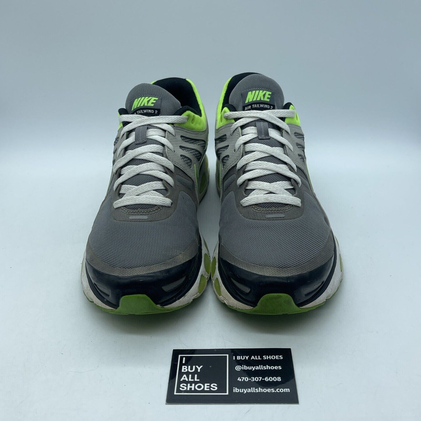Size 10.5 - Nike Air Max Tailwind+ 2 Grey Neon Green Grey Black (386405-003)