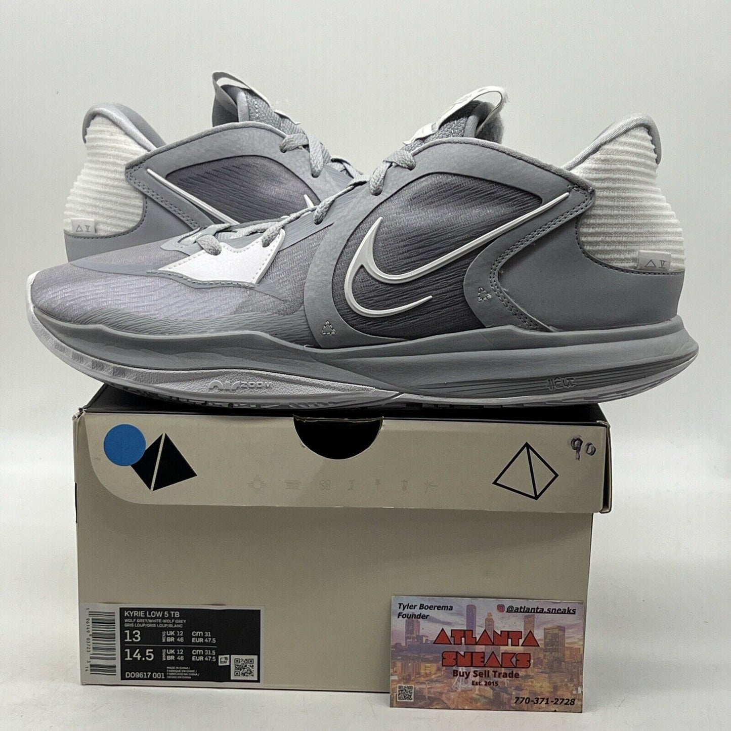 Size 13 - Nike Kyrie 5 Low Wolf Grey Suede Leather (DO9617-001)