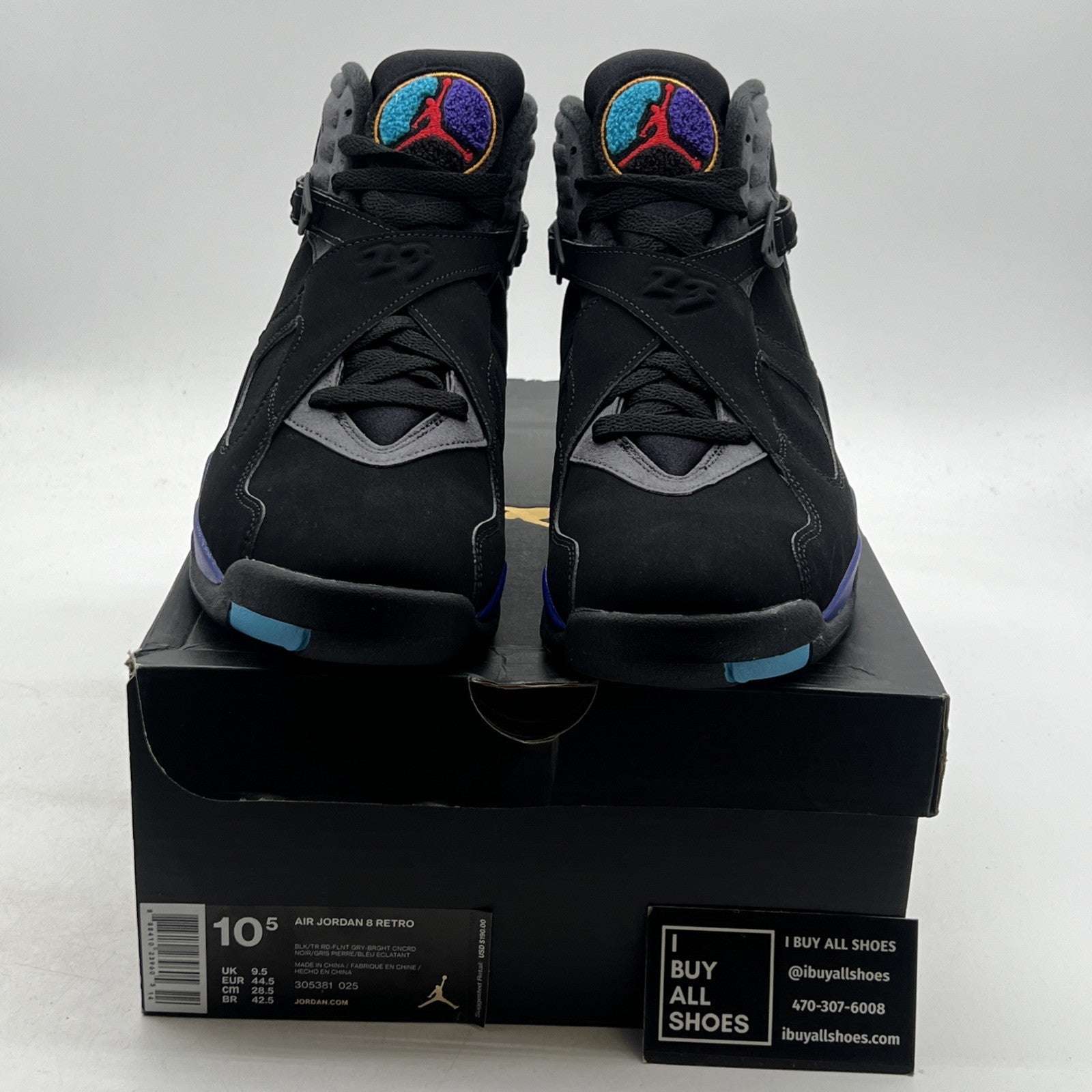 Size 10.5 - Air Jordan 8 Retro Aqua 2015 (305381-025)